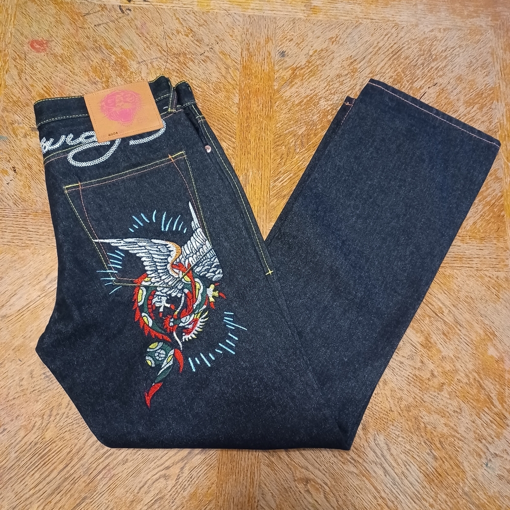 Edhardy mens blue jeans size 34×34